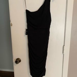 One shoulder black Express dress. Size 2